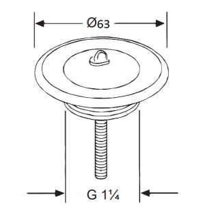 Универсальный сливной вентиль для раковины Kludi хром 1041135-00